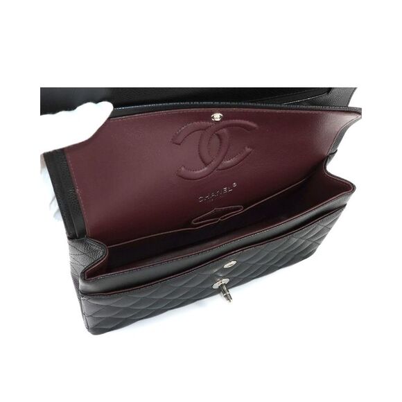 Pre Loved Chanel Classic Flap Bag Medium Quilted Leather Women Black Shoulder - Picture 8 of 8